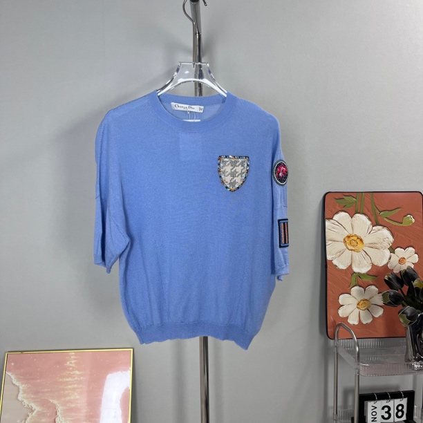 99新 DIOR/迪奥 Dior 蓝色 针织 短袖 99新 36码 A6063