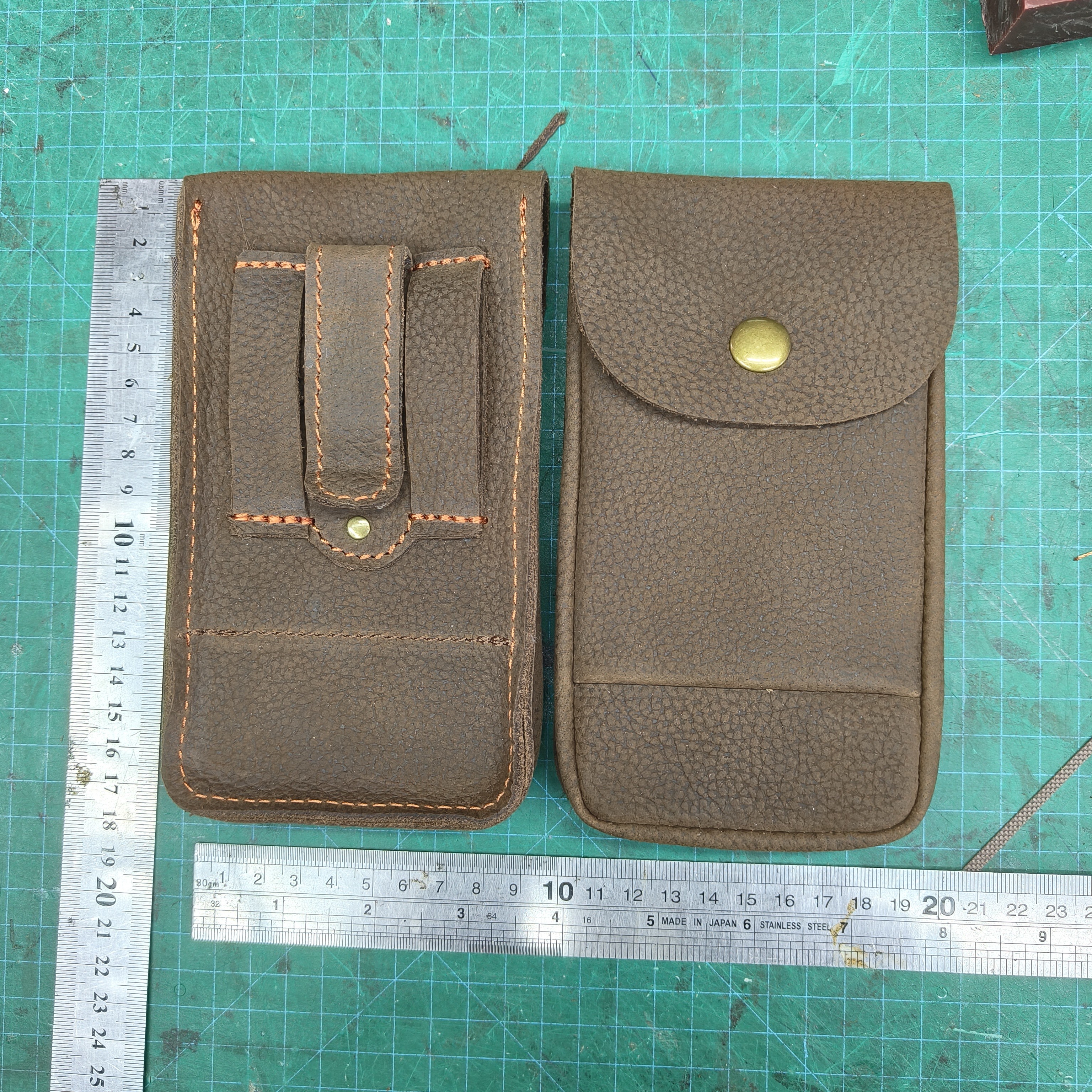 小号 手机套腰包 疯马头层牛皮