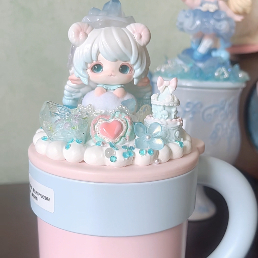 正品大娃原创设计DIY手工奶油胶可爱轻奢少女杯子家用送礼