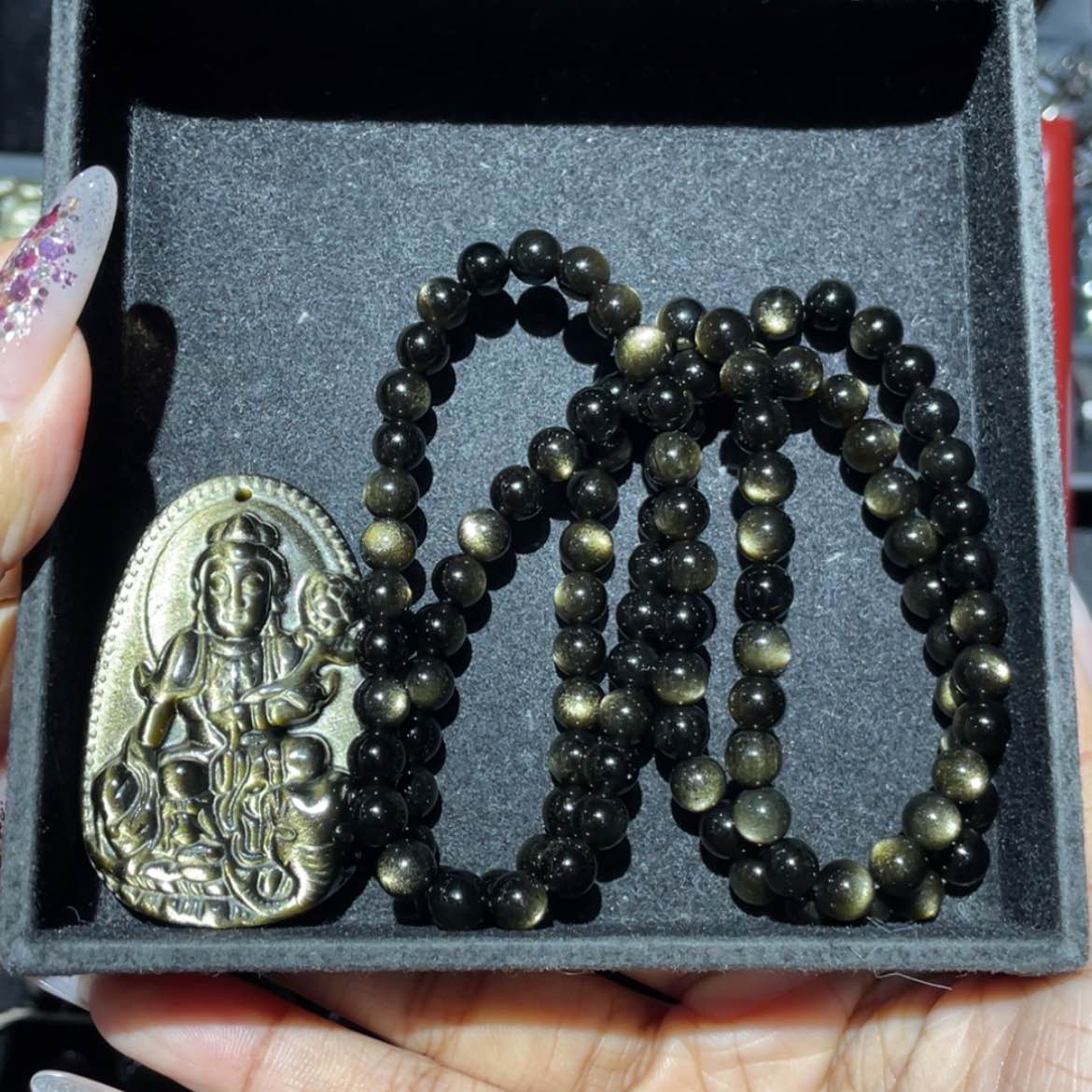 【闪购商品】未镶嵌黑曜岩吊坠(赠链)十****思