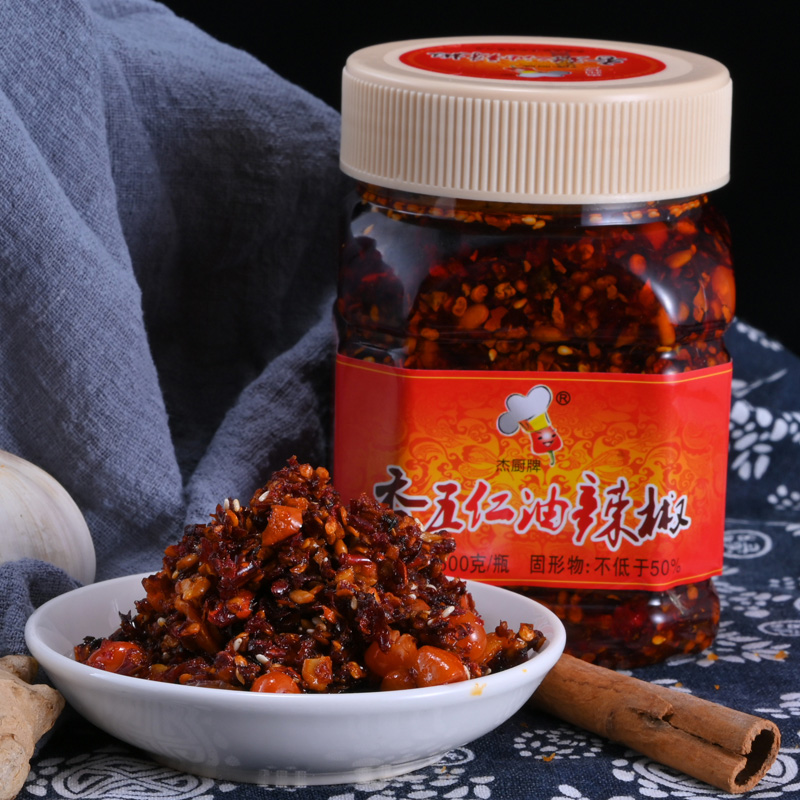 贵州特产杰厨香五仁油辣椒风味油辣椒酱凉拌黄瓜素粉调味品拌饭面