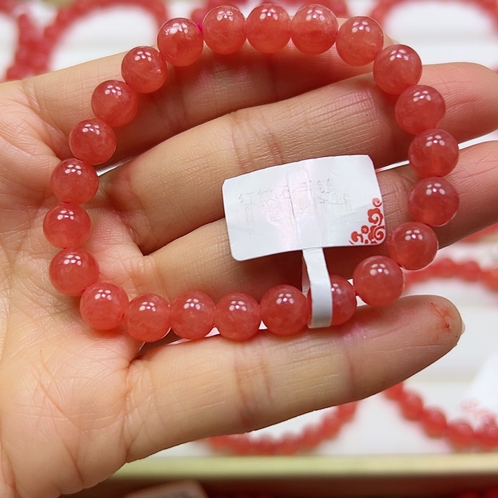 菱锰矿（红纹石）手串未镶嵌
