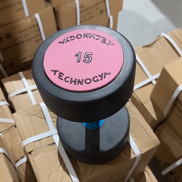 全新纯钢泰诺哑铃15公斤一对粉色