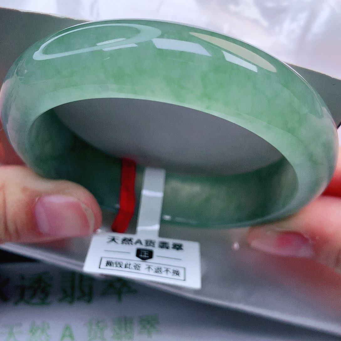 未镶嵌手镯翡翠芙蓉种特色毕业镯宽版轮胎完美