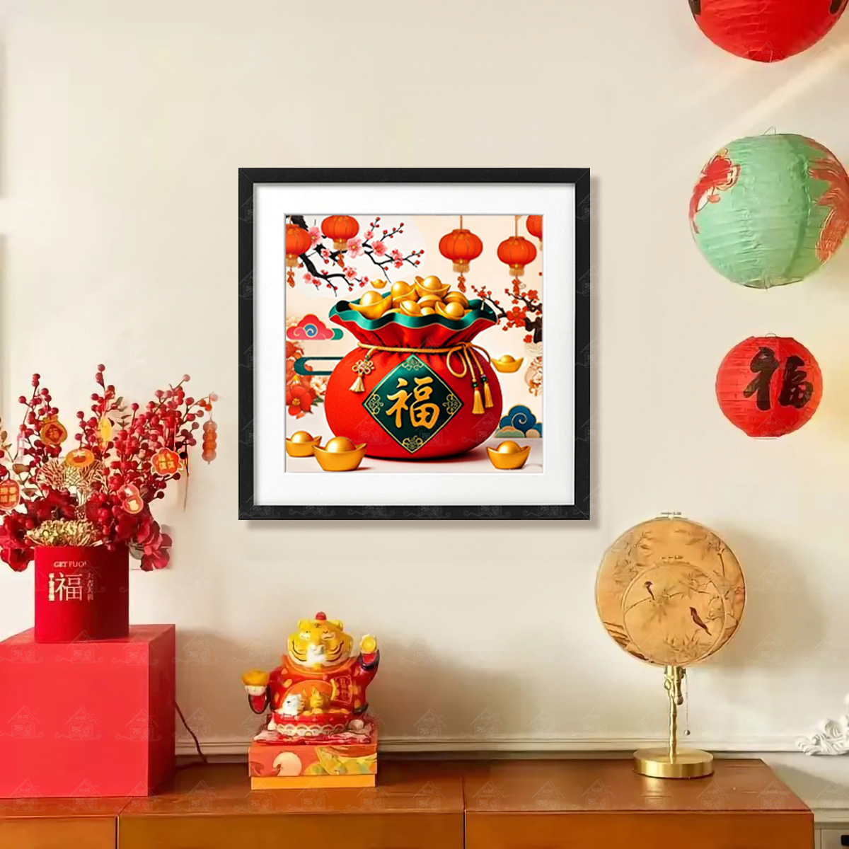 【进口棉布】爱阁十字绣代代福中式新年祝福吉祥装饰挂画手工线绣D