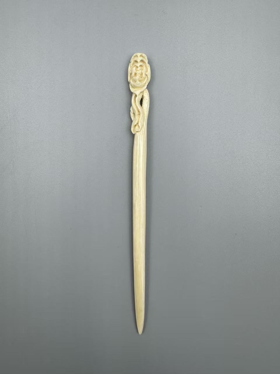 M50725 天然猛犸牙发簪簪子 缠枝花卉 长度142.7*10.6mm