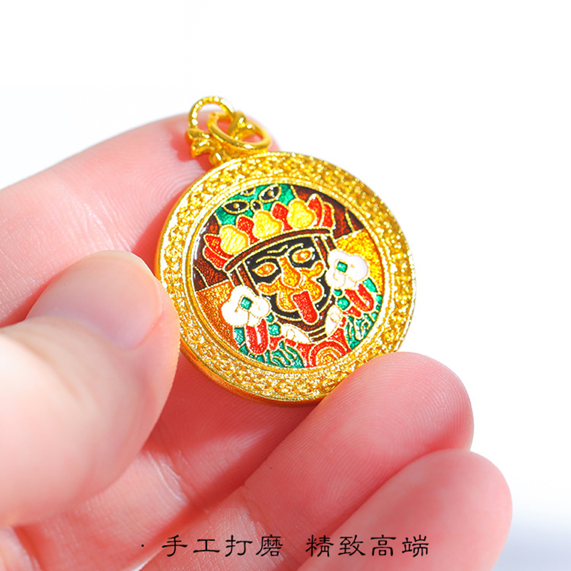 珐琅彩烧蓝西藏女财神扎基拉姆吊坠diy配件手链项链
