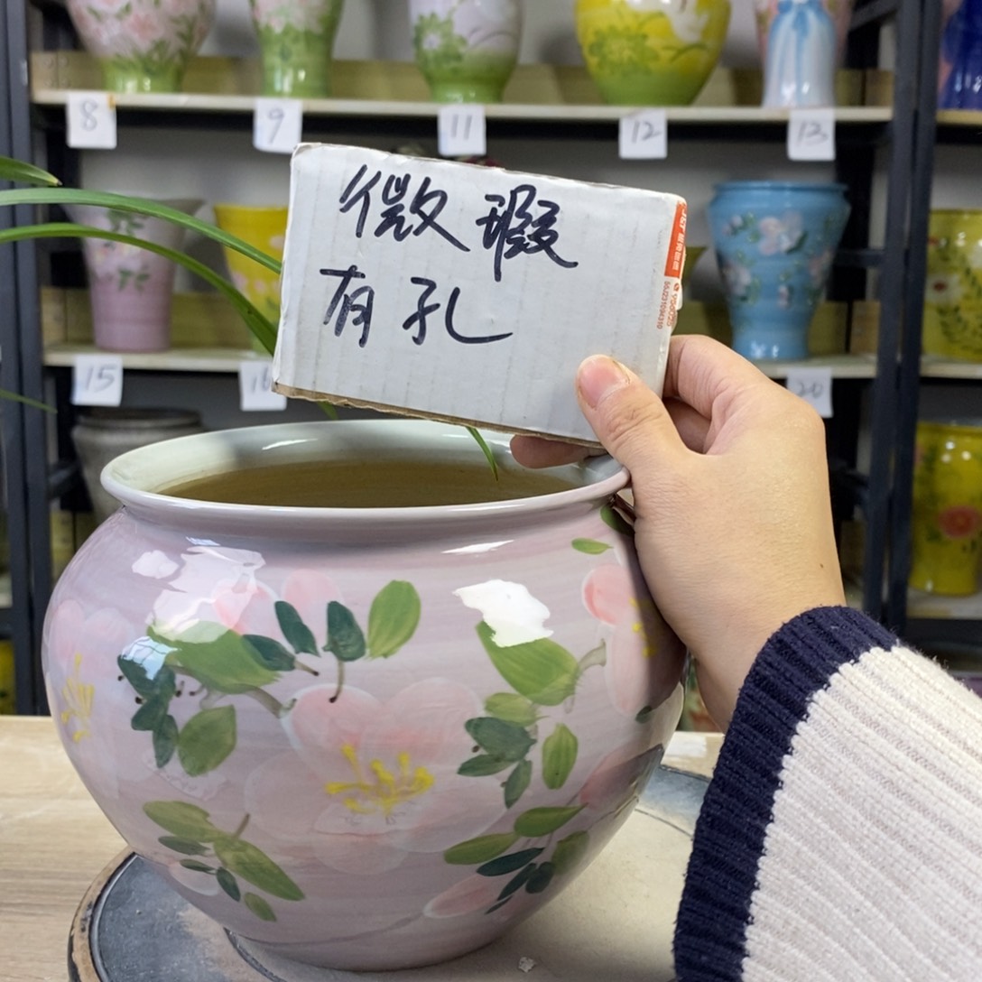 景德镇手工手绘陶瓷花盆