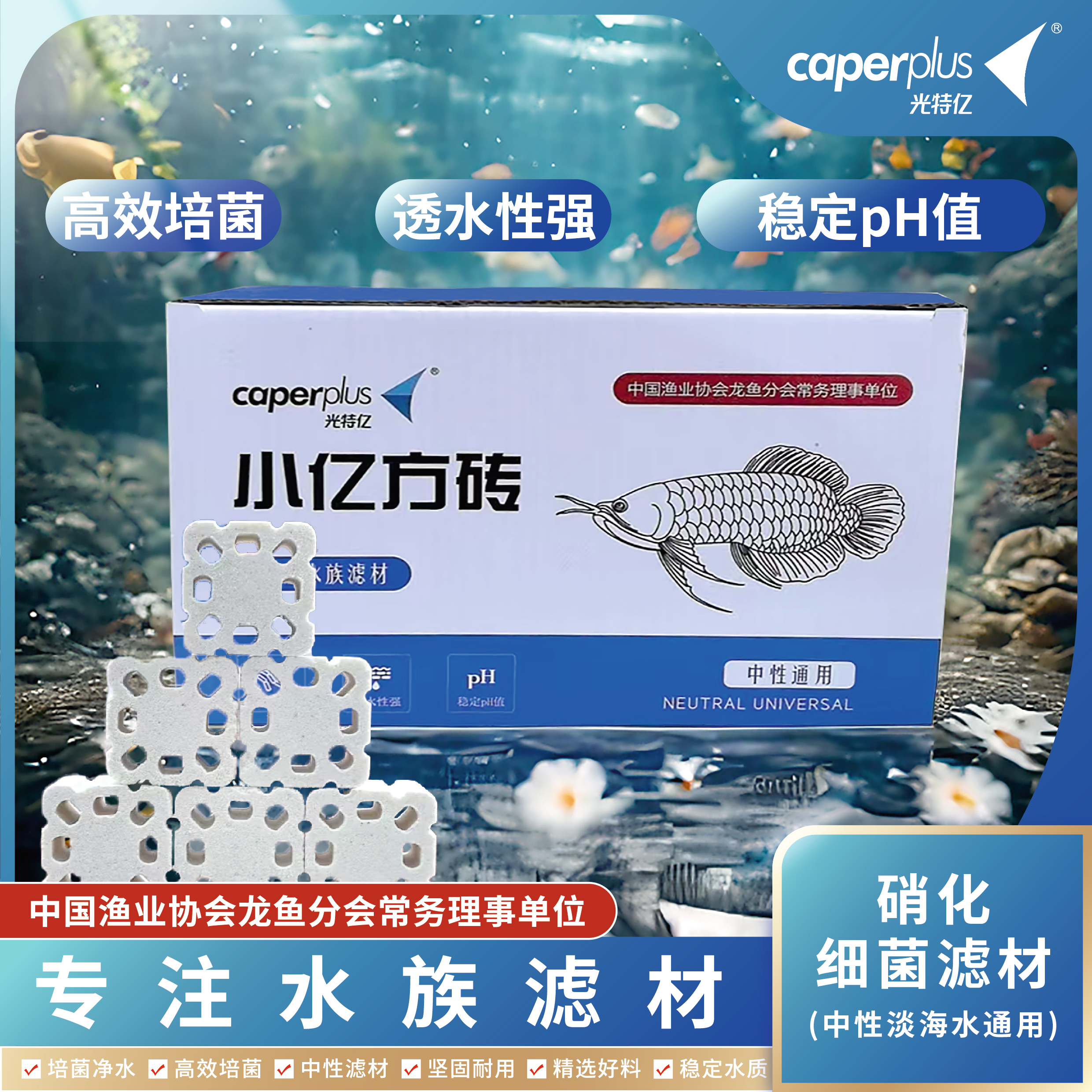 caperplus/光特亿正品小方砖培菌快速净水硝化细菌去除氨氮亚盐