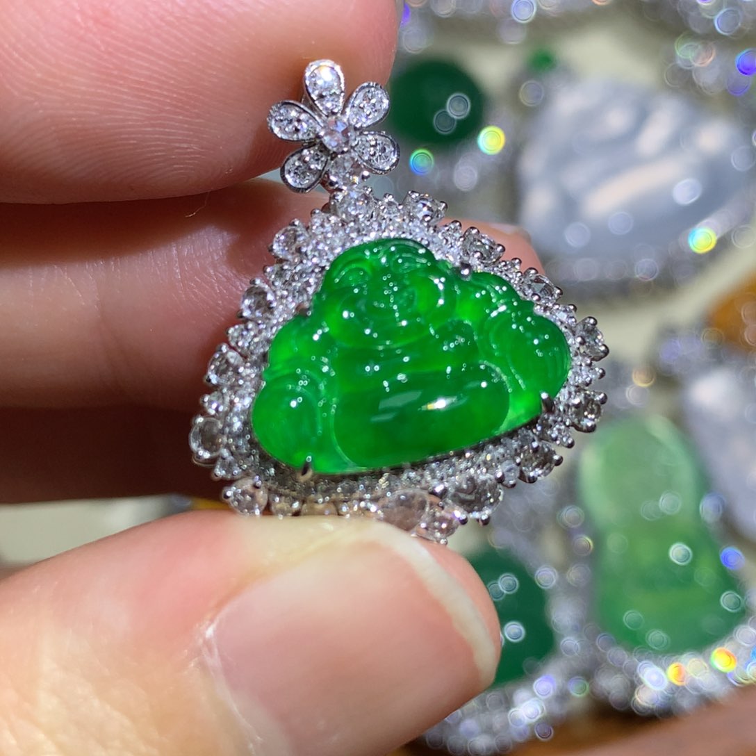 翡翠戒指18K金镶嵌两用