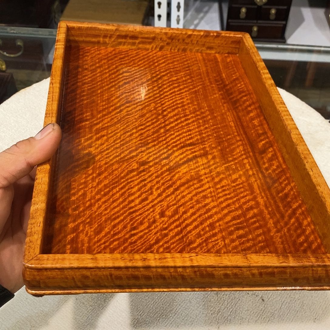 大果紫檀（缅甸花梨）独板文盘32/21/3