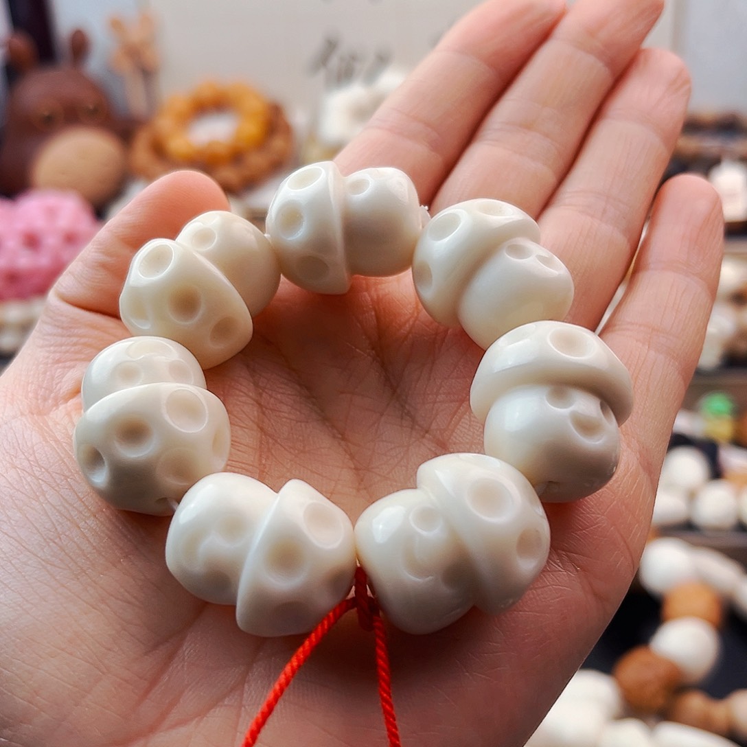 菩提根/象牙果手串蘑菇手捻瑕不退不换