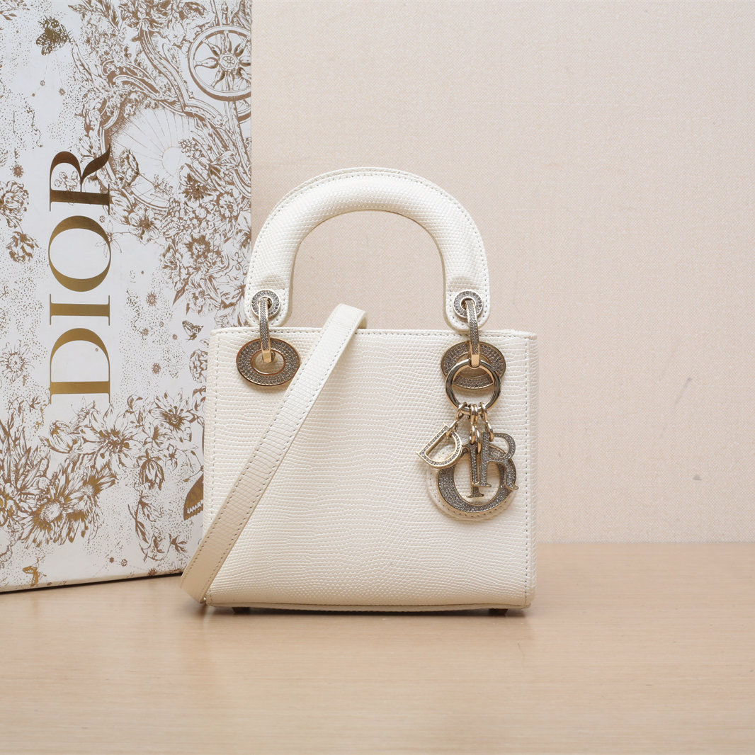95新 DIOR/迪奥 【娇】Lady Dior 戴妃包 三格 白色398612