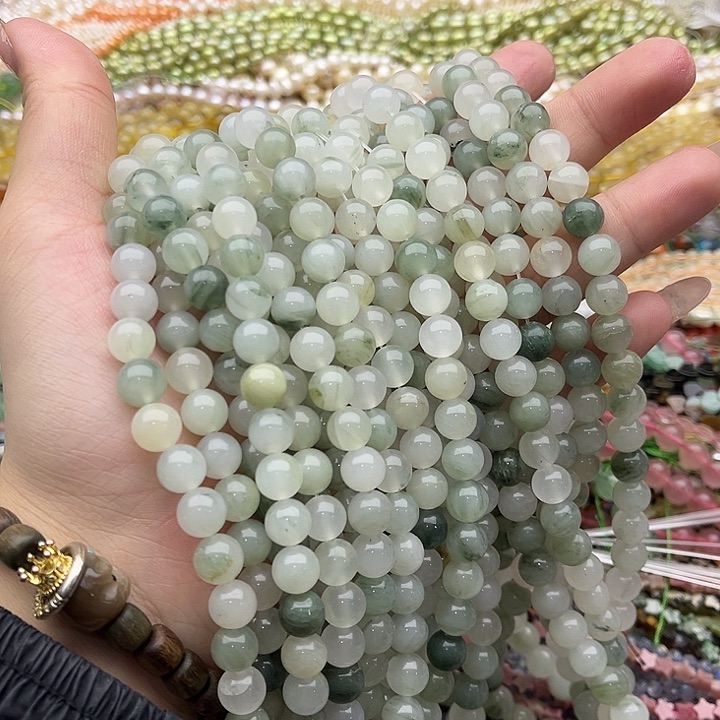 玛瑙/玉髓珠宝半成品未镶嵌2条8mm左右天山翠