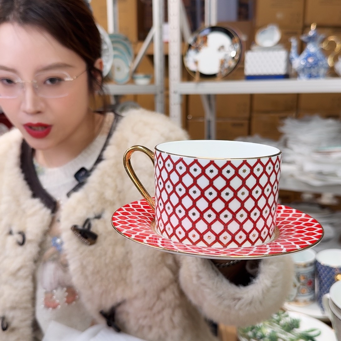 用***如骨瓷高骨骨瓷咖啡杯碟一套220ml外贸骨瓷