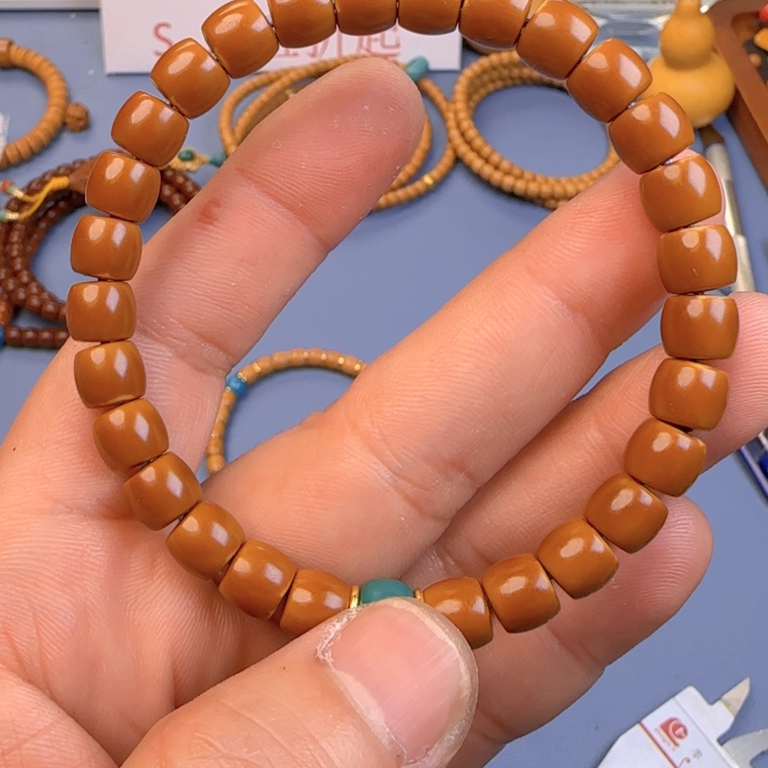 橄榄核手串核尖直切尺寸8.1回血