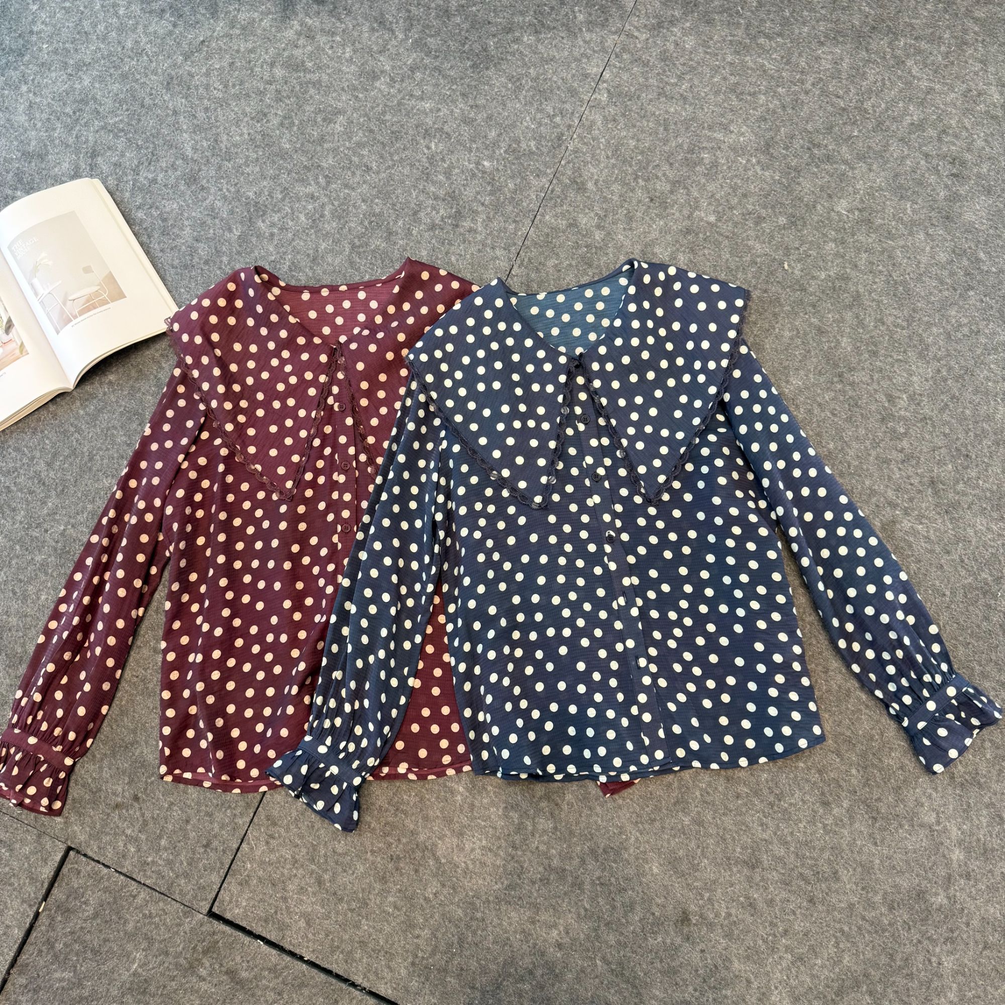 （QINGQING）新款波点简约通勤衬衫91222