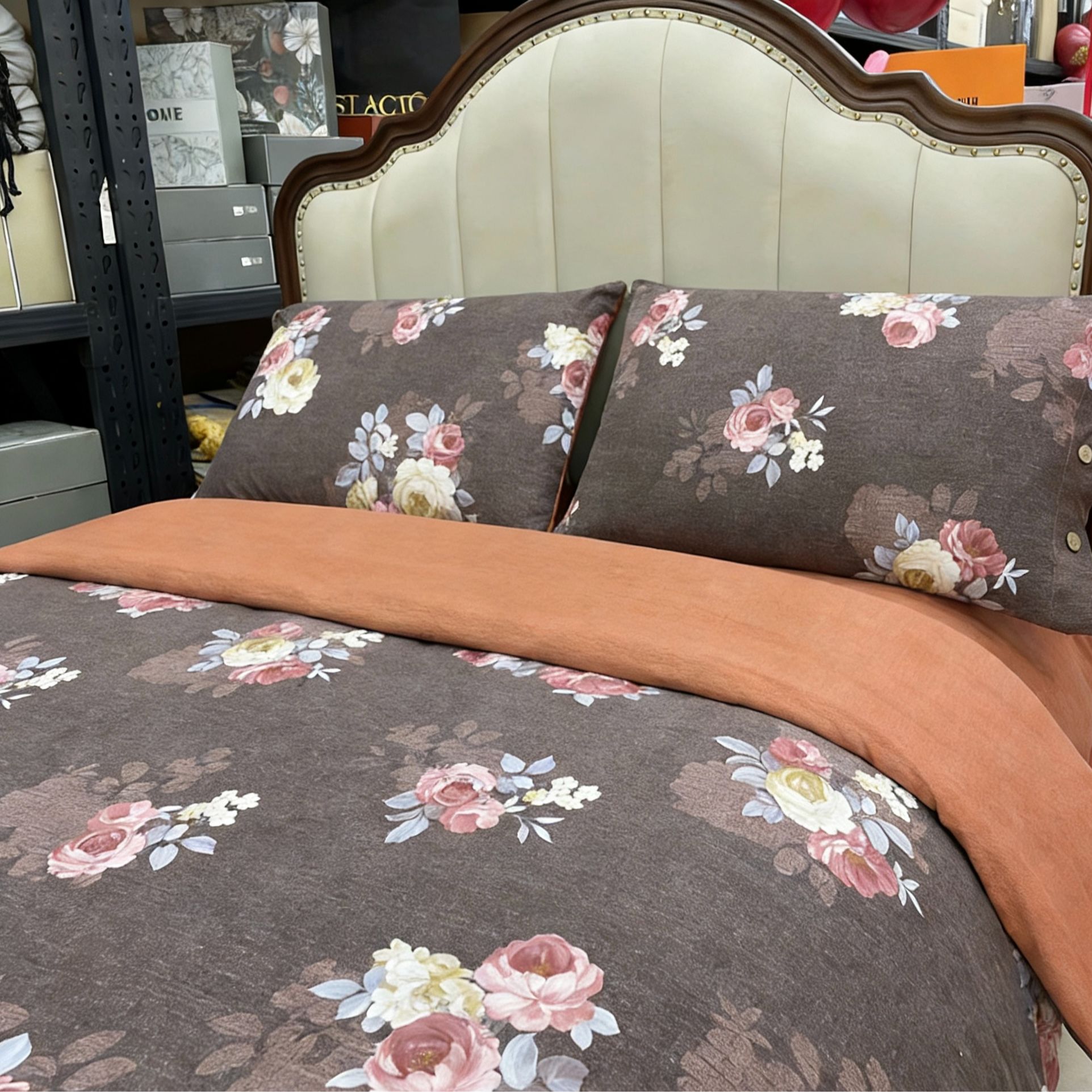 精品亲肤四件套--鎏金蔷薇高端高档上档次柔软舒适可机洗不掉色