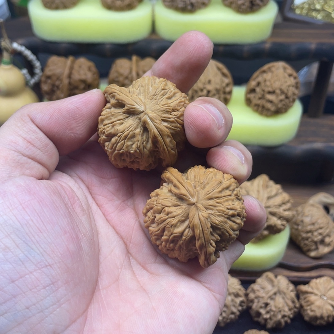 吊坠文玩核桃龟背白狮子