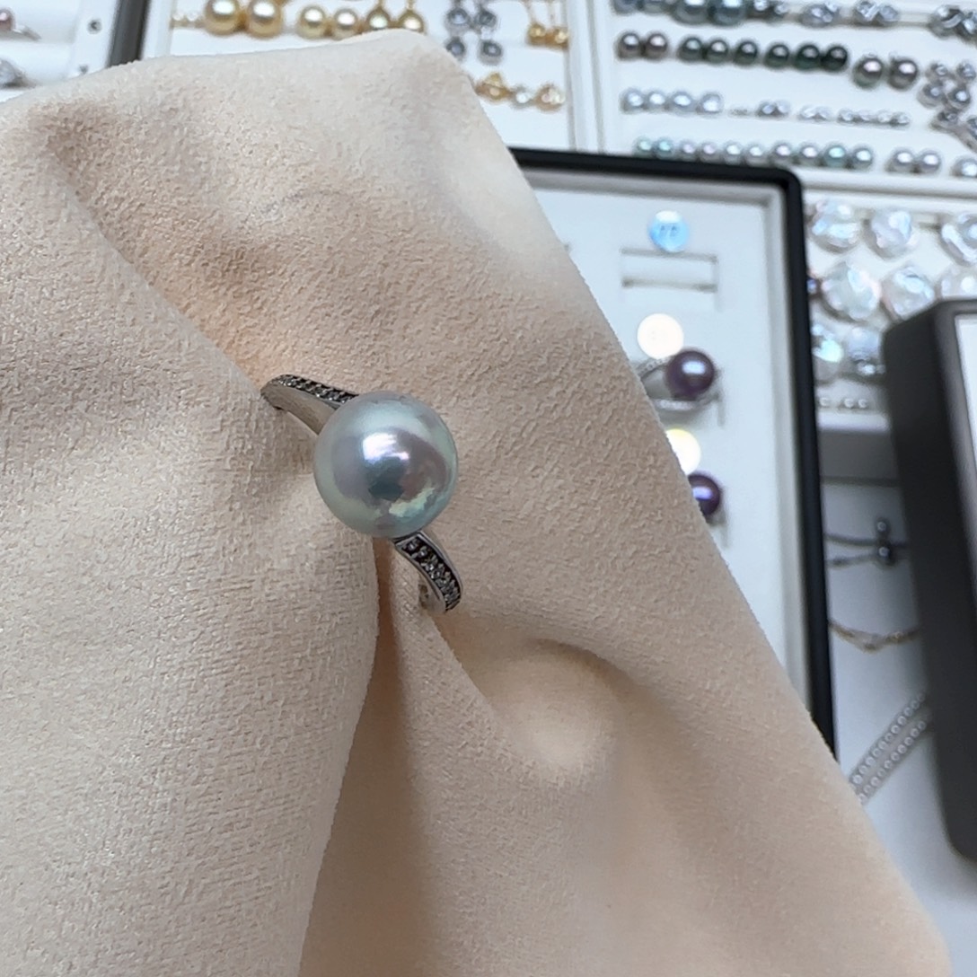 海水珍珠戒指银S925镶嵌