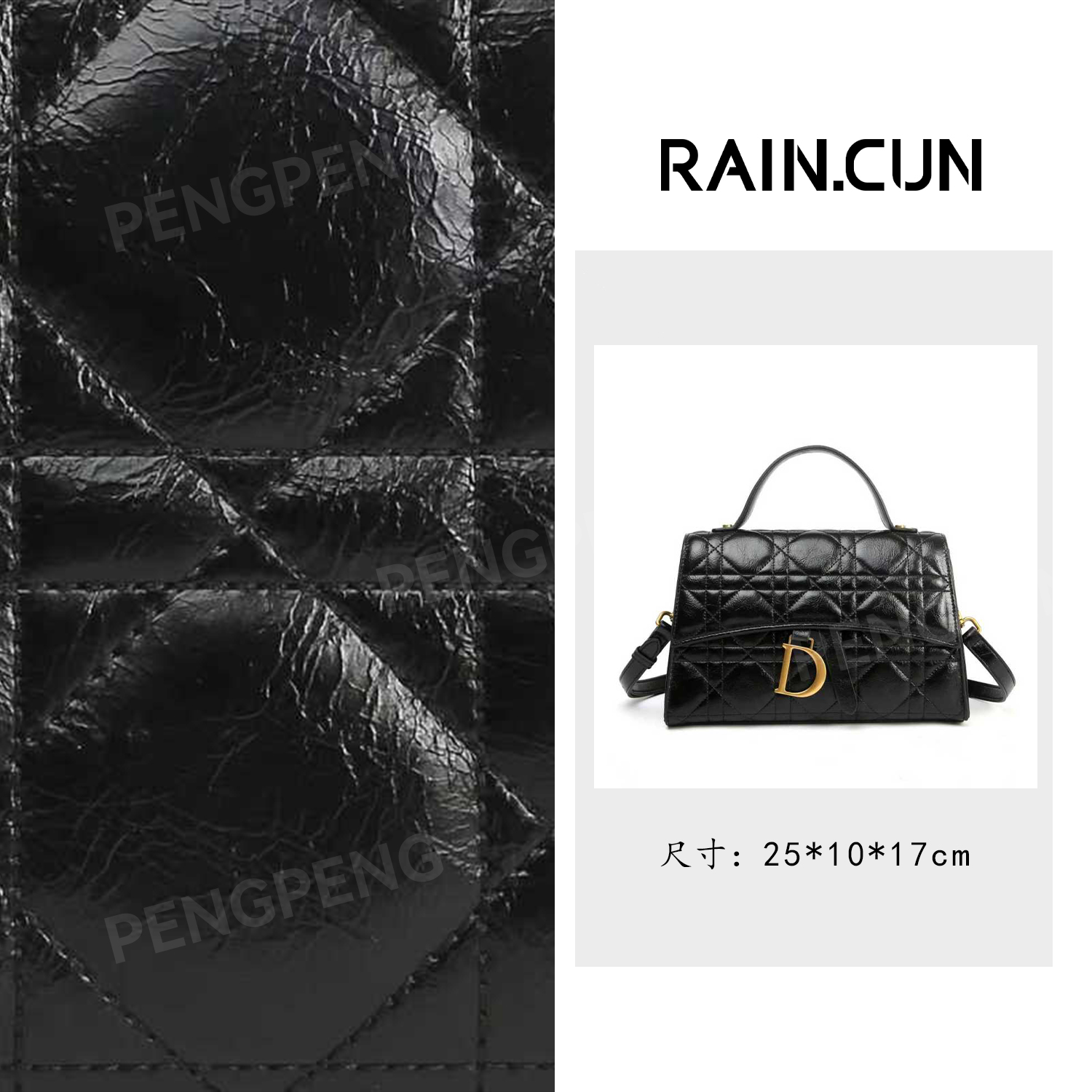 RAIN.CUN BF-66557-黑色 轻奢女士时尚潮流通勤腋下斜挎包