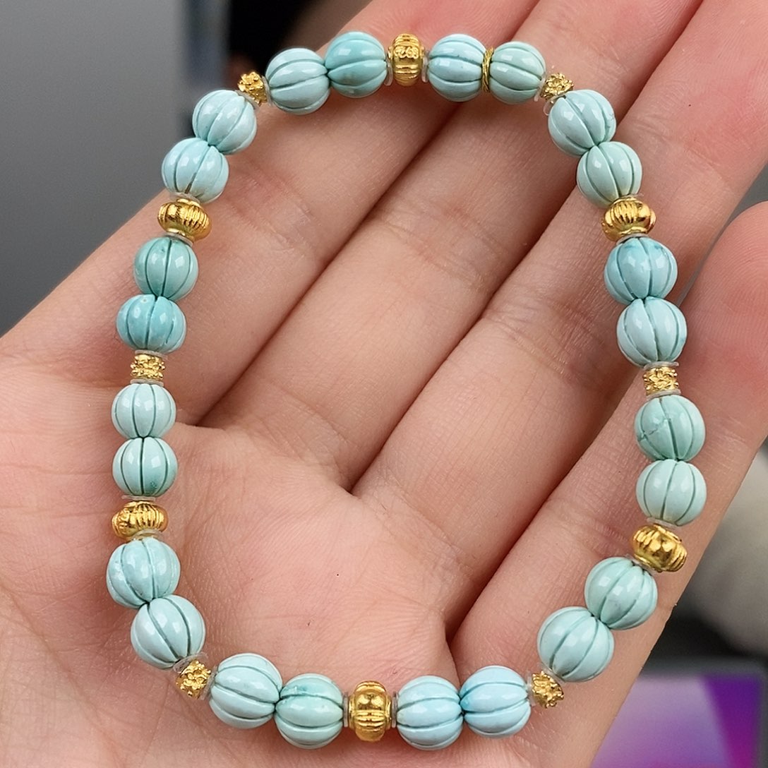 绿松石银S925镀金镶嵌珠宝奇石