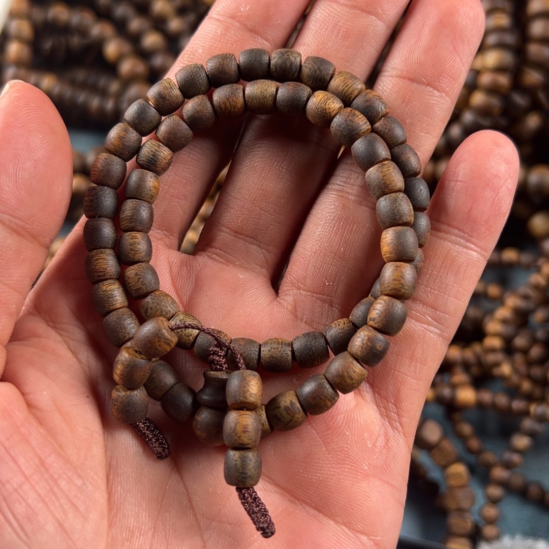 孔***鸢手串沉香鼓珠双圈0.6规格11克沉水多样性发一