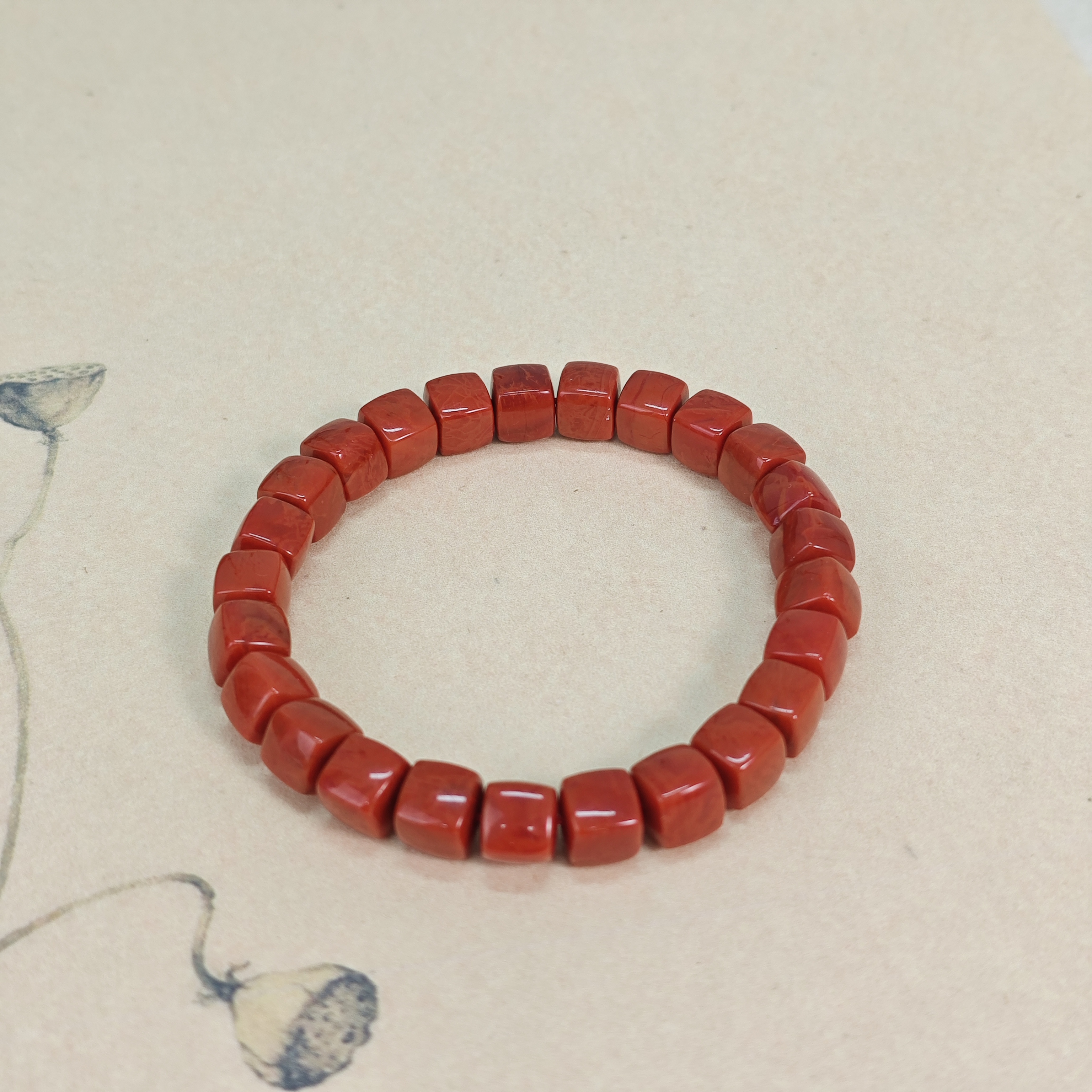 【不二】7A典藏级-川料瓦西南红四方手串8mm（多样性发）