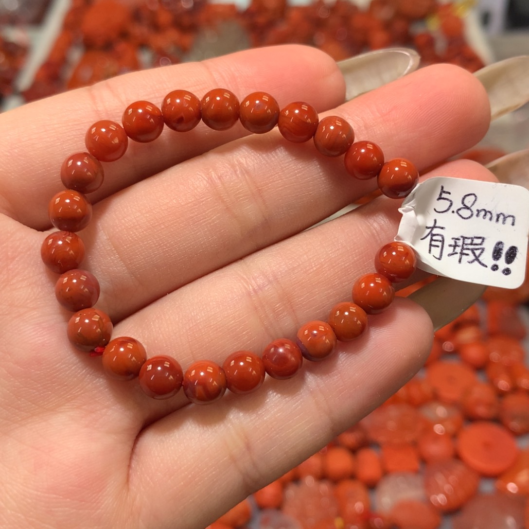 【闪购商品】未镶嵌圆珠5+微瑕放漏南红玛瑙