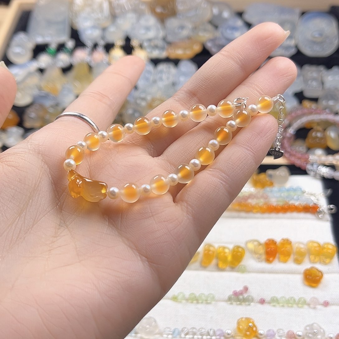 玛瑙/玉髓手镯合金允*