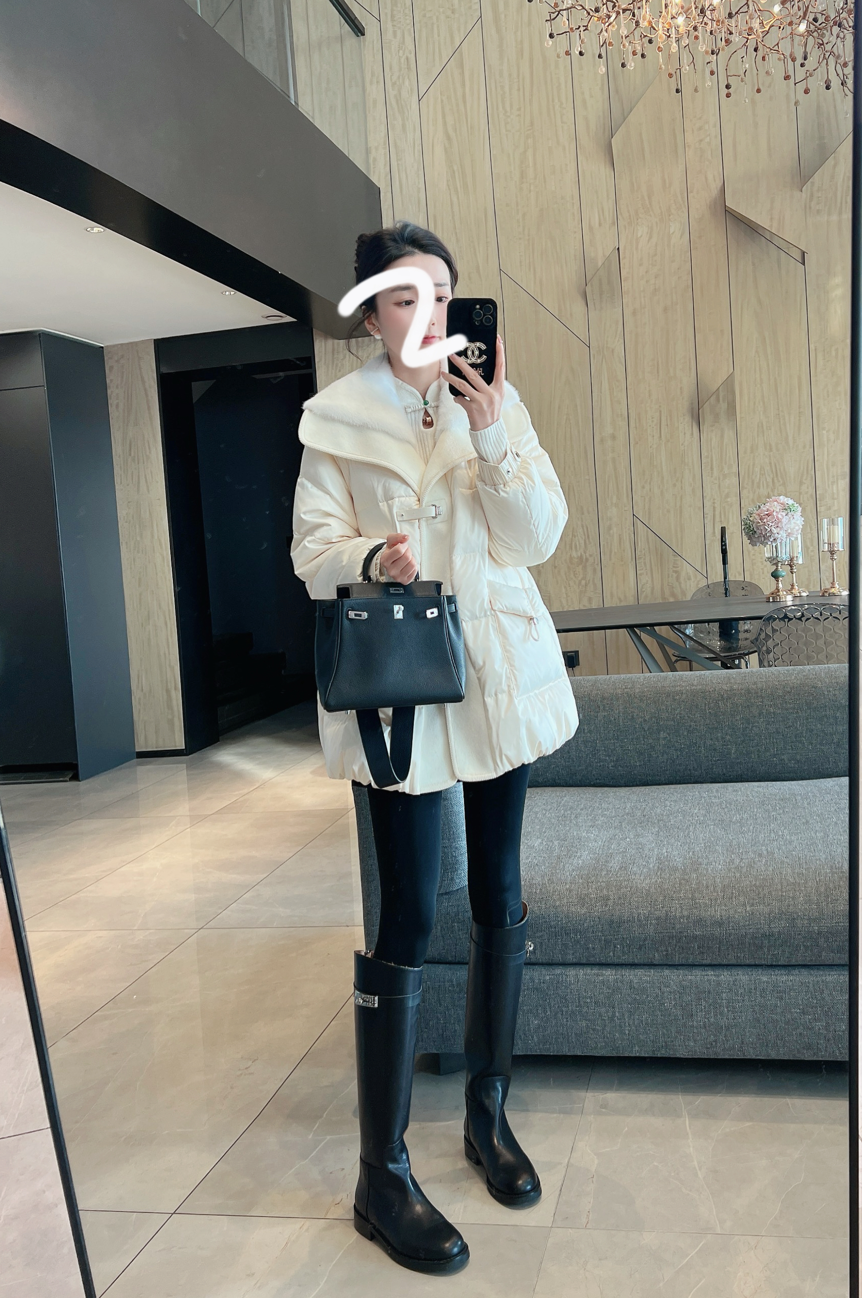 【大静静】极简风保暖单排扣女常规款显瘦小香风秋冬法式 907