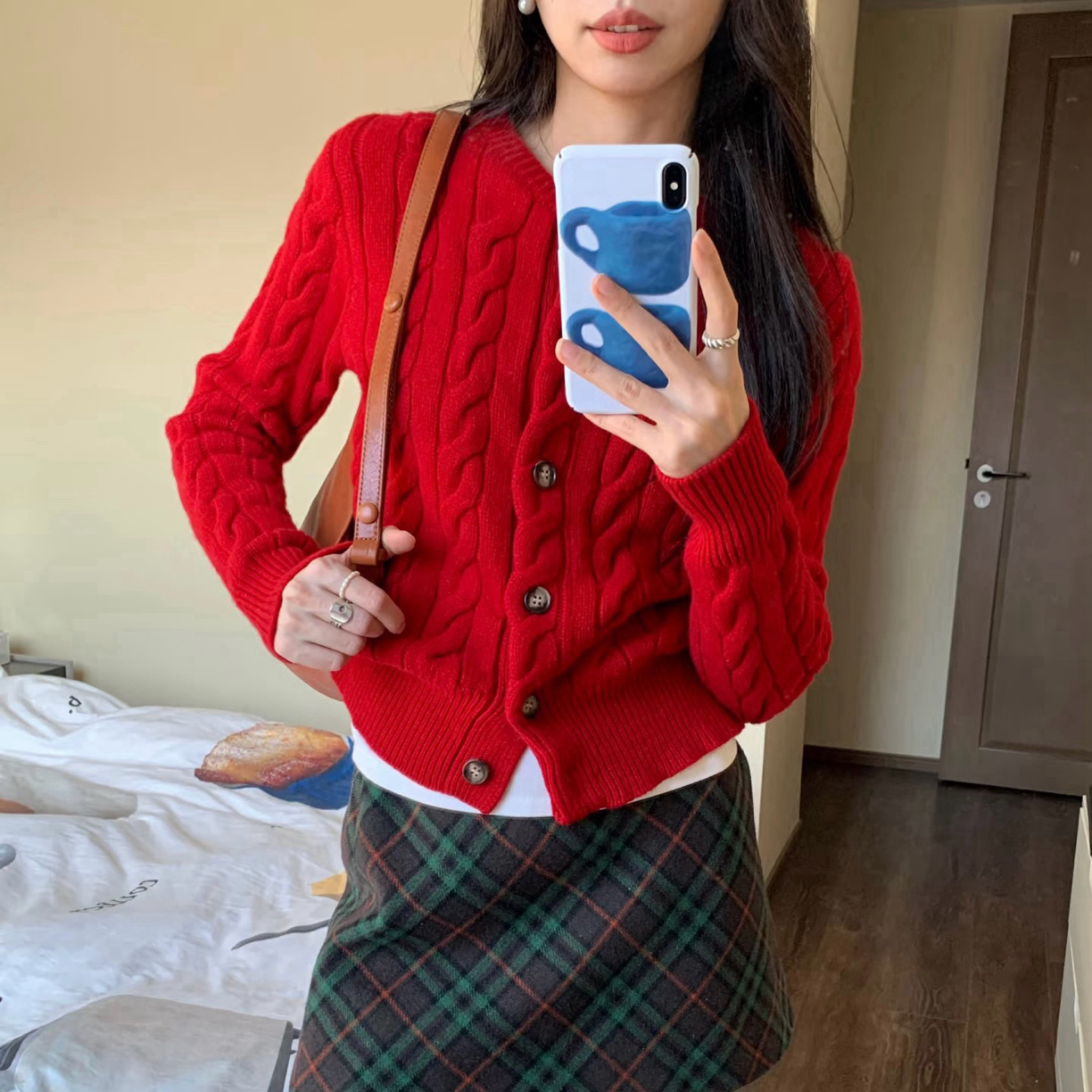 【羊毛_火火】开衫款羊毛毛衣上衣秋冬慵懒风韩版