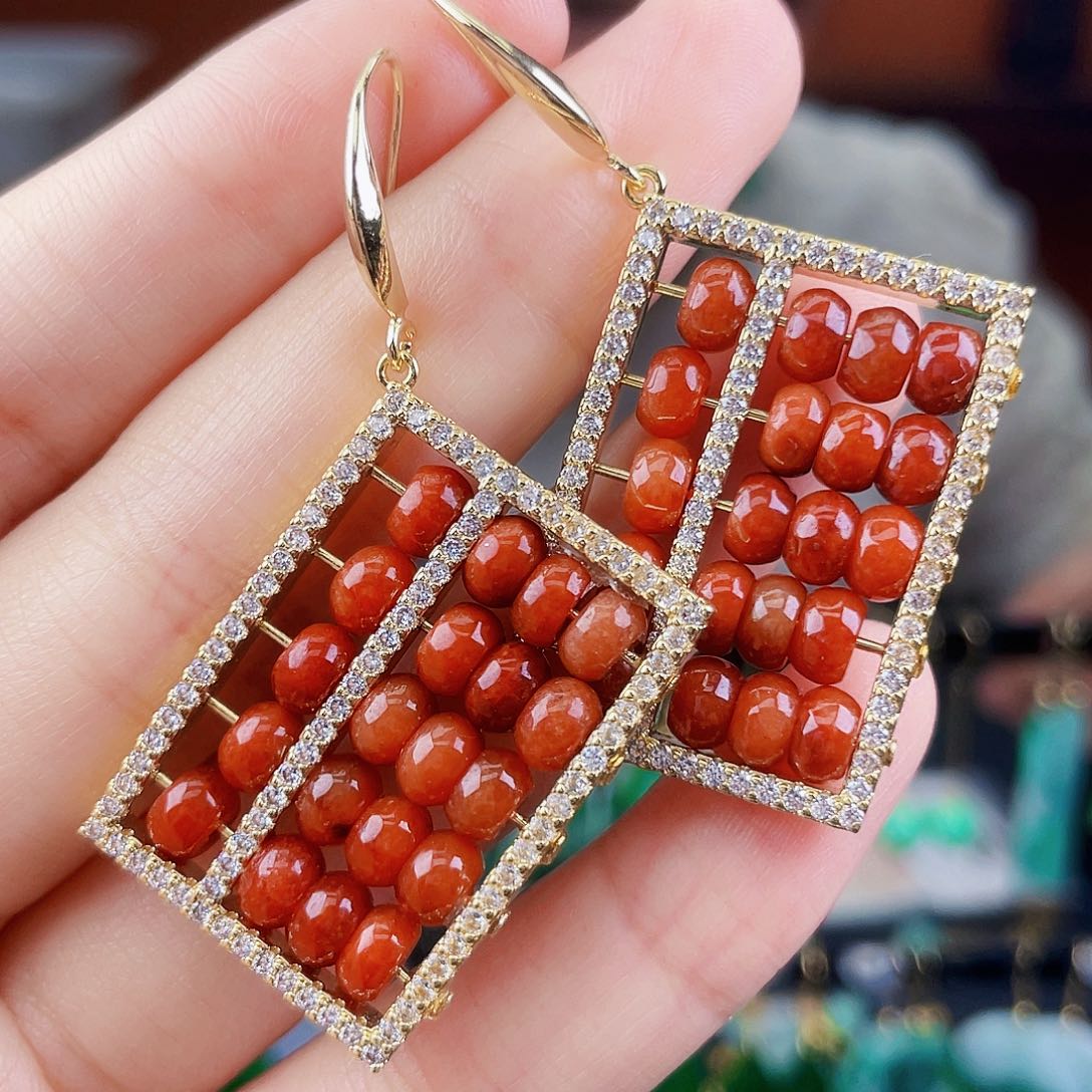 翡翠未镶嵌耳饰饰品