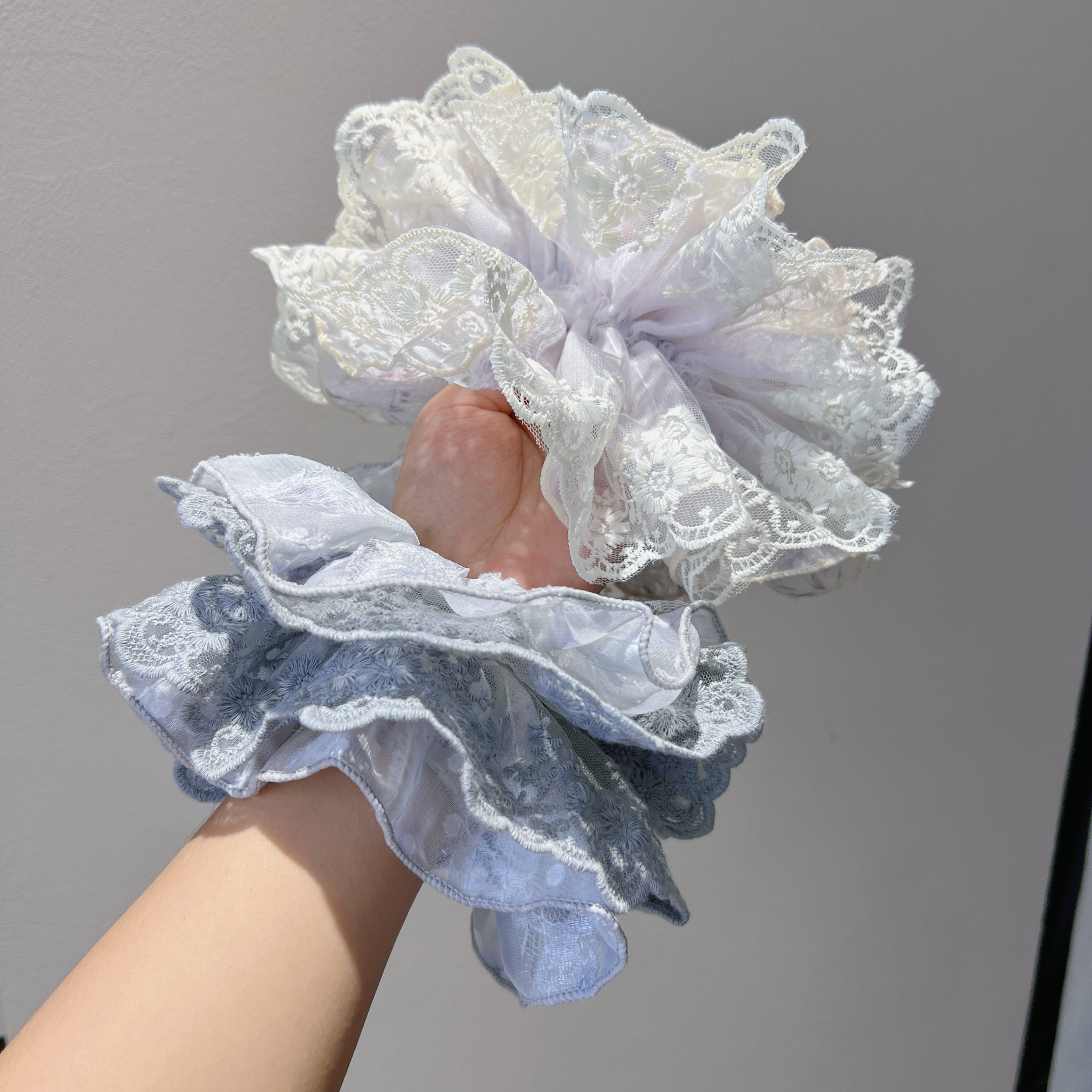 新款大肠发圈小蛮腰蕾丝款气质仙女款头饰皮筋原创设计扎头发发绳