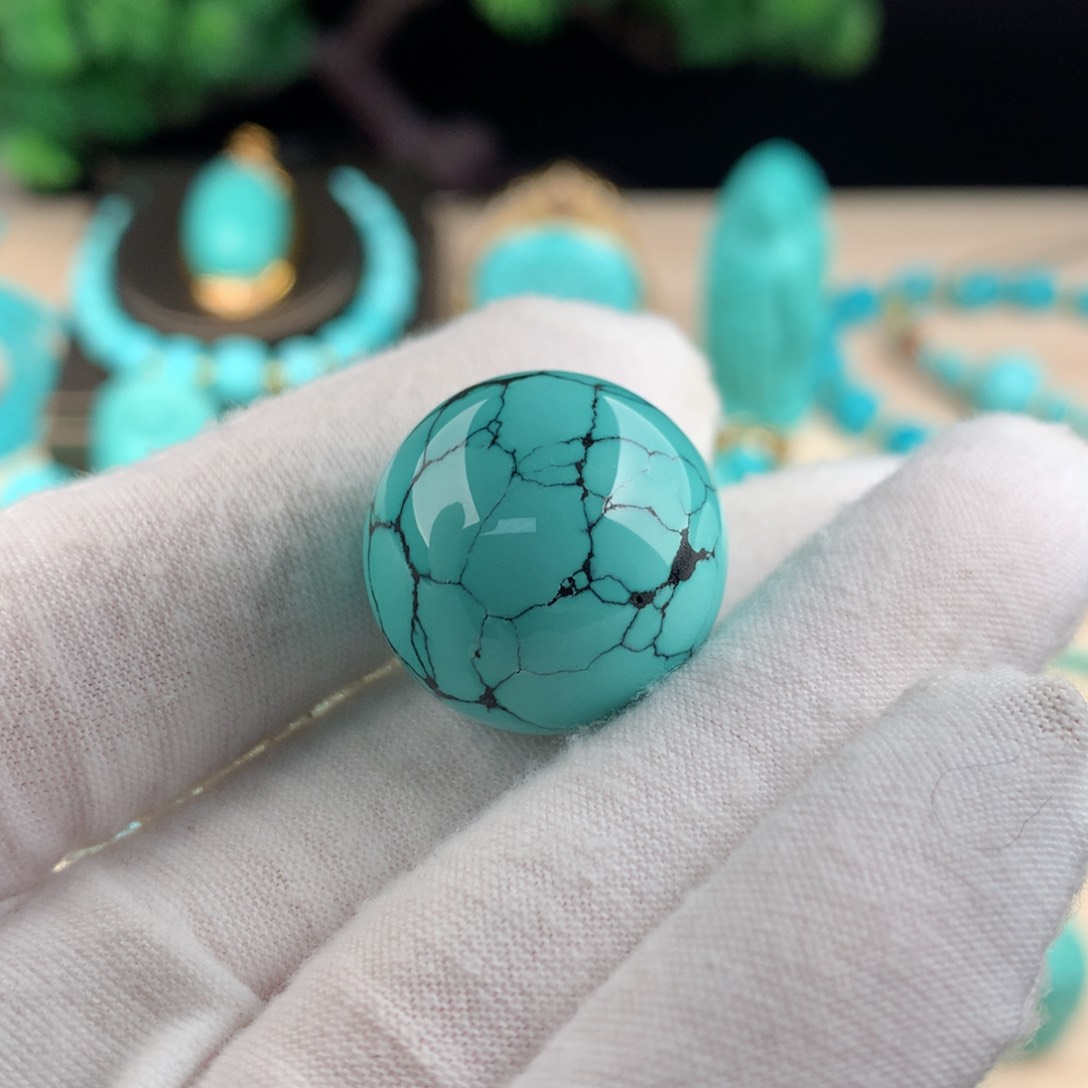 【闪购商品】绿松石网花纹圆珠卡21.6未镶嵌