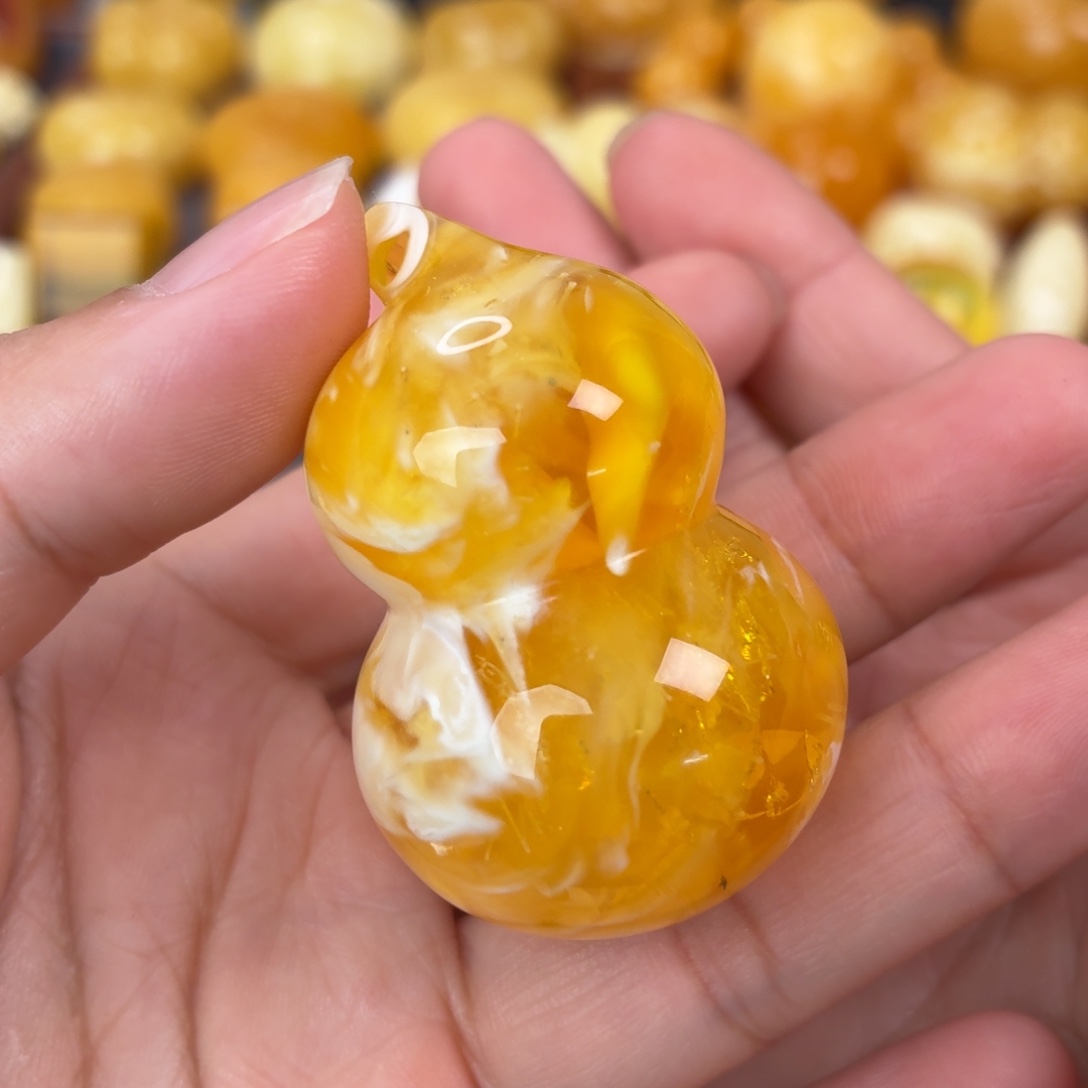 蜜蜡未镶嵌吊坠(不含链)微瑕妖孽葫芦