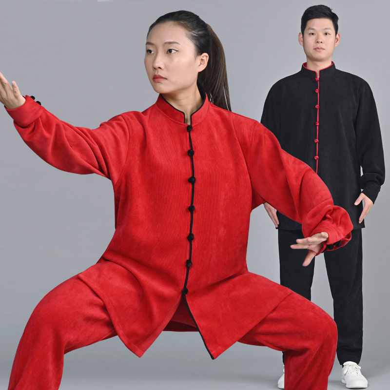 高档新中式太极服男女春秋季长袖武术练功表演服中国风