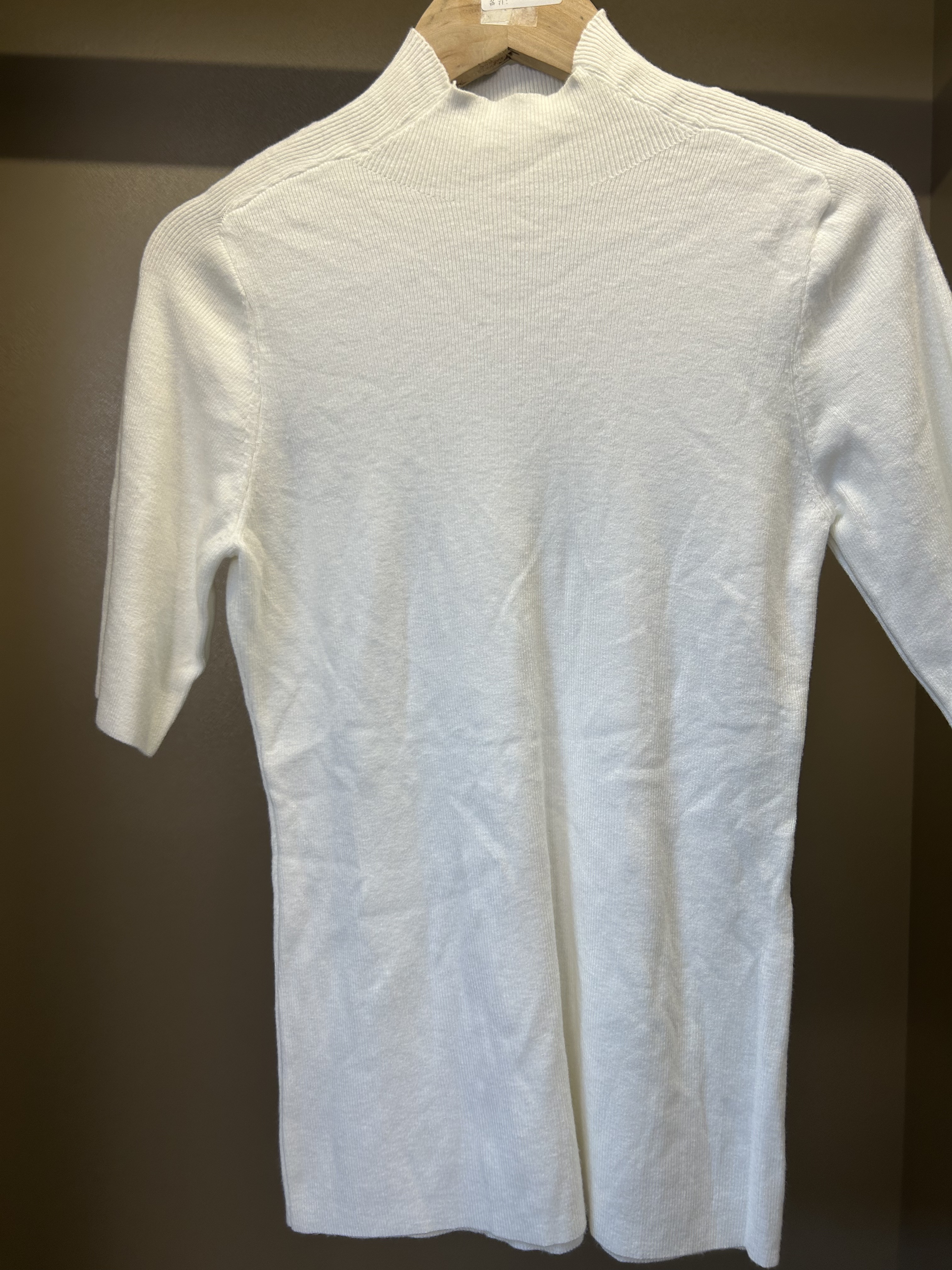 808毛针织衫常规款五分袖女装百搭透气圆领中袖毛衣女