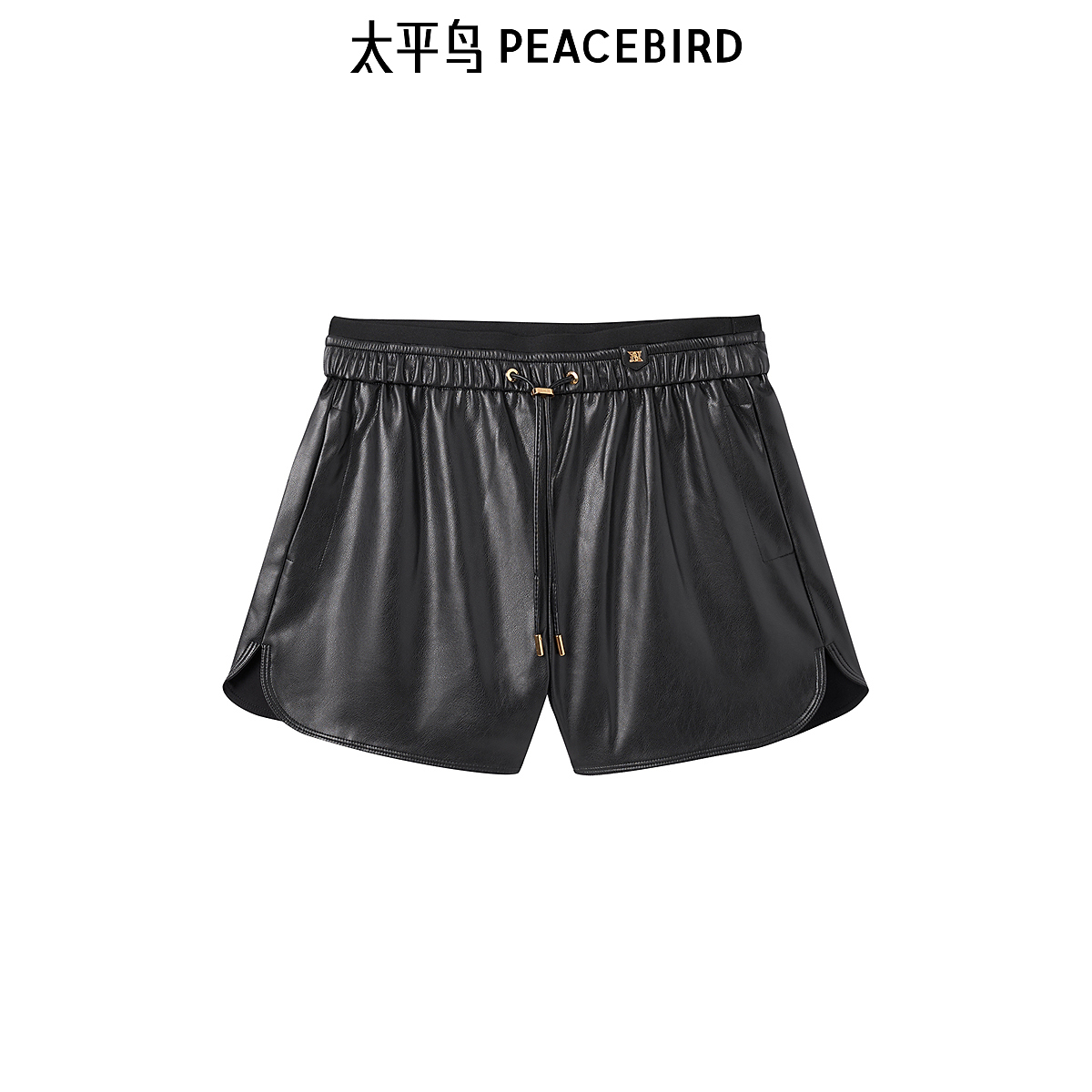 太平鸟女装新款品质PU短裤A1GCE4178