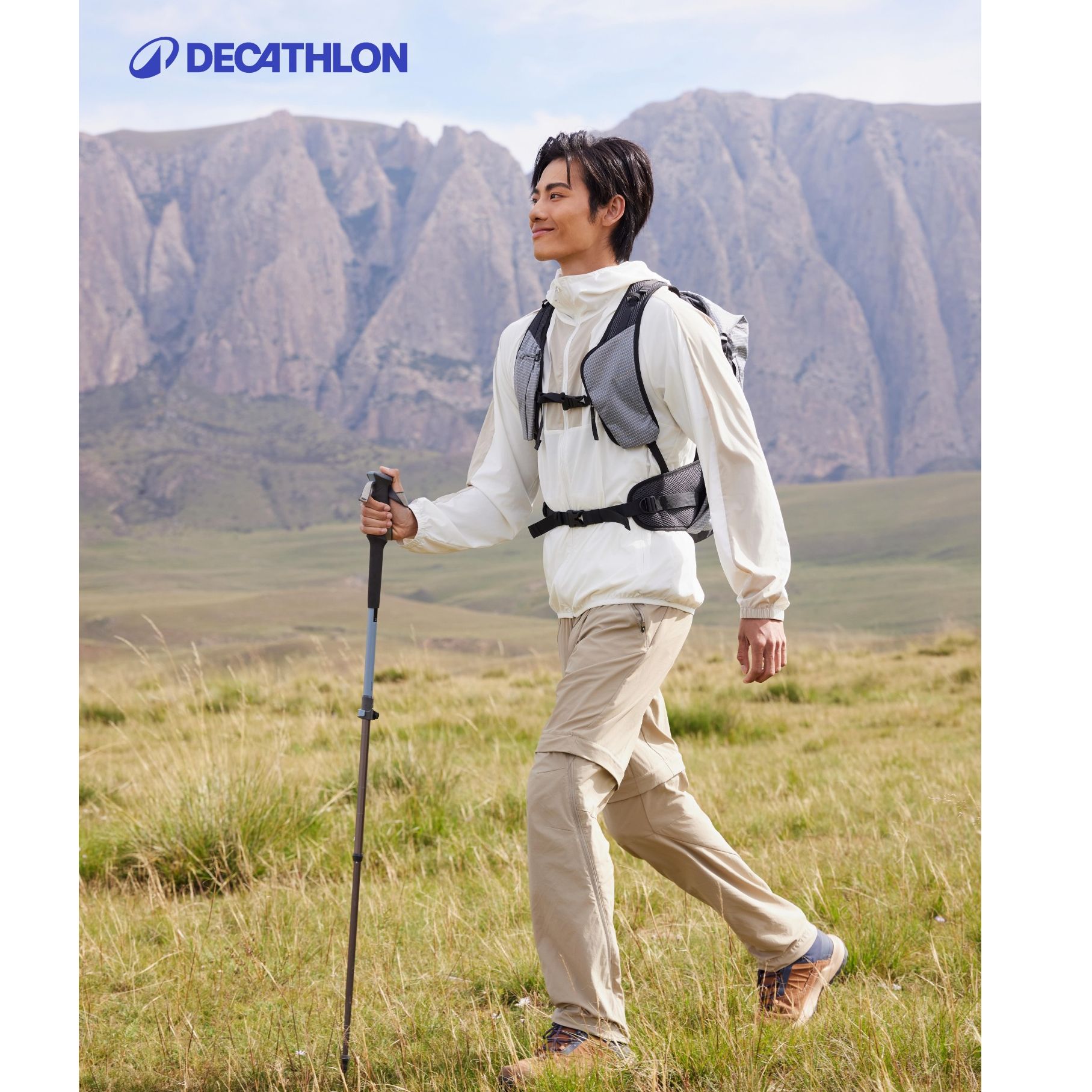 迪卡侬MH500春夏速干裤商场同款新品男可拆卸宽松登山长裤325457