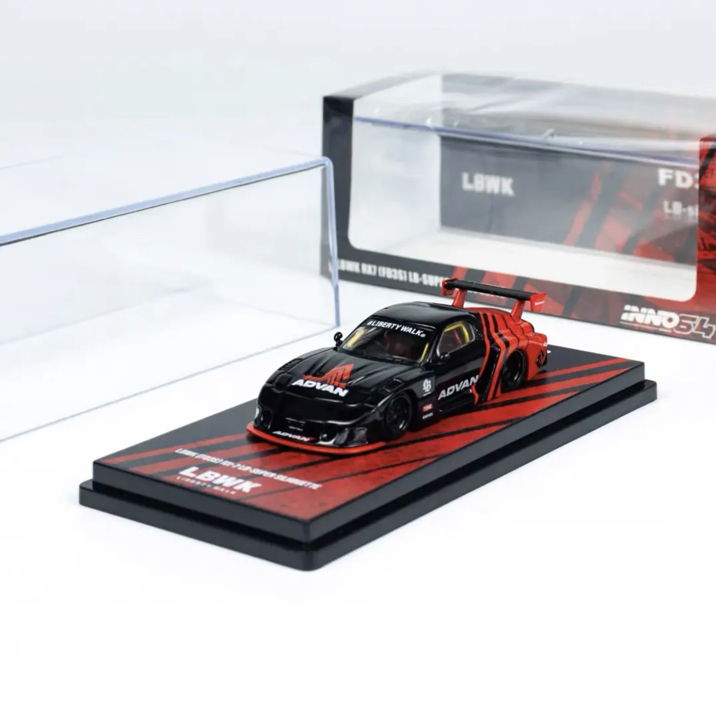 INNO 1:64 马自达RX7 FD3S LBWK宽体ADVAN 阿迪王合金汽车模型