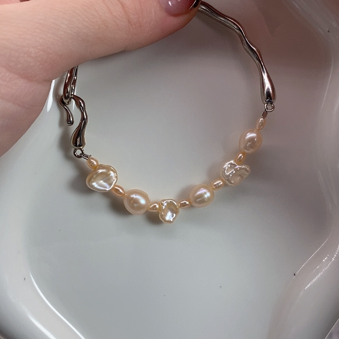 淡水珍珠耳饰合金