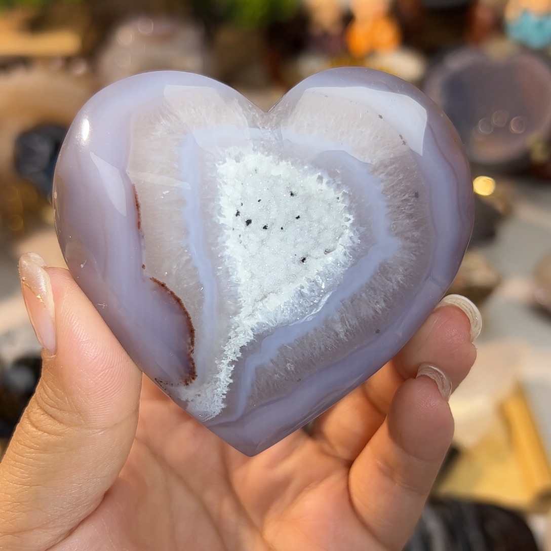 玛瑙/玉髓无未镶嵌紫罗兰爱心