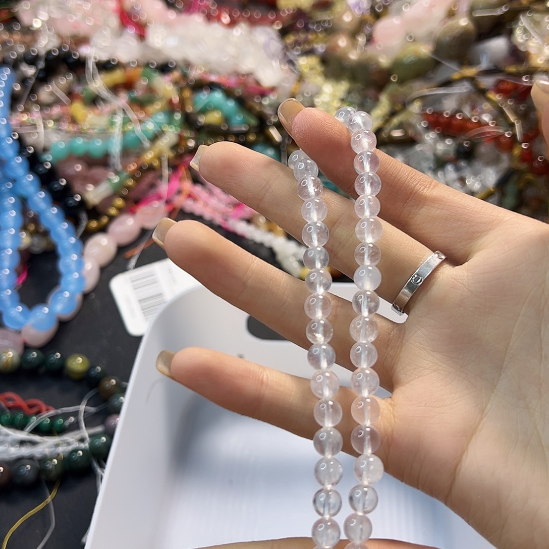 玛瑙/玉髓合金珠宝半成品白水晶卡6一条