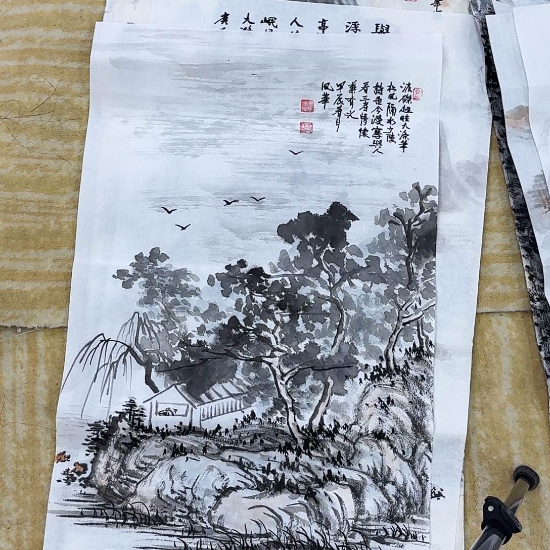 国画四尺四开手绘原稿