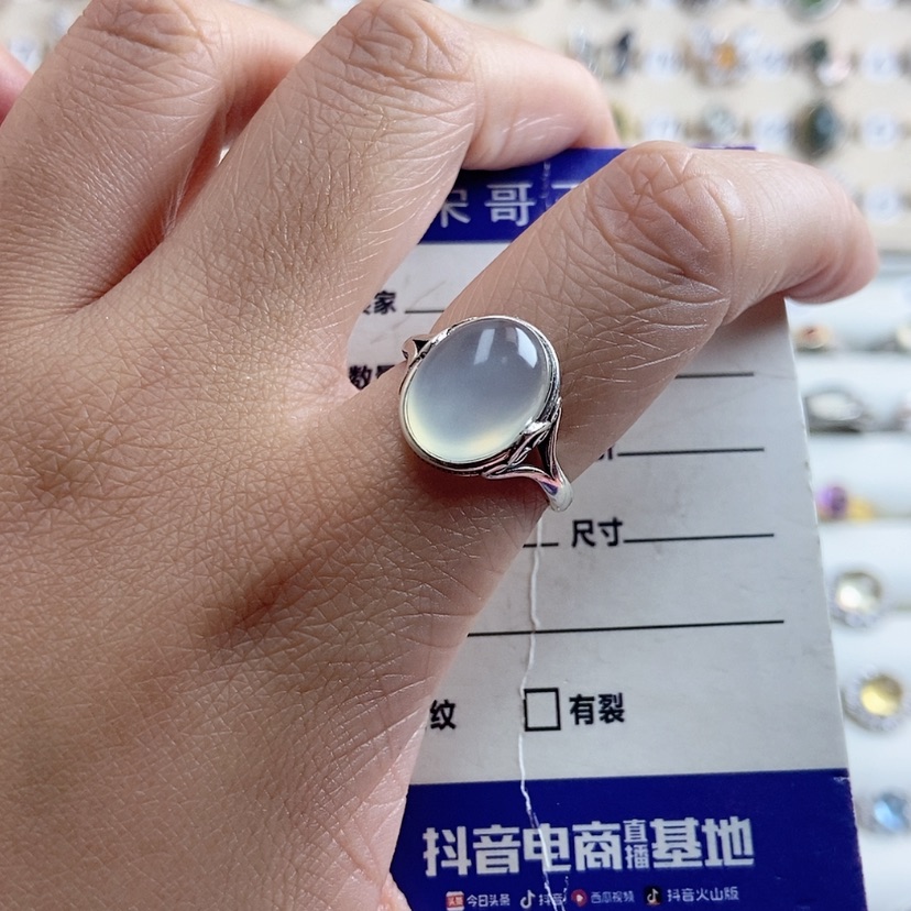 【闪购商品】岫玉戒指银S925镶嵌?****灬新疆西藏不包邮