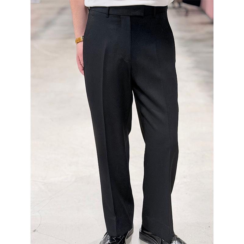 12500版”法式公子 100%Virgin Wool 斜纹羊毛“宽松直筒休闲裤