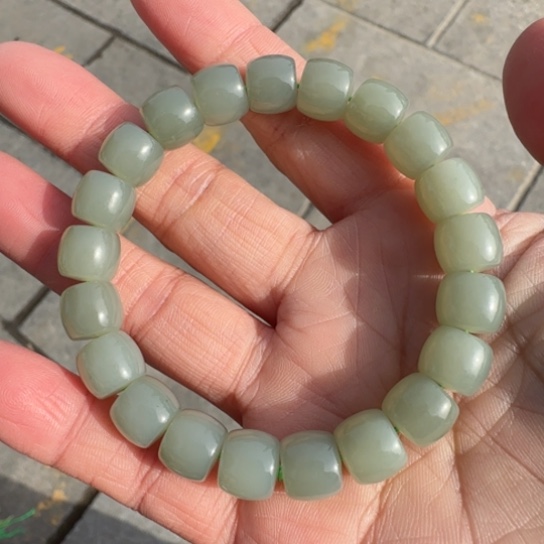 和田玉手链未镶嵌卡10新疆且末天空蓝