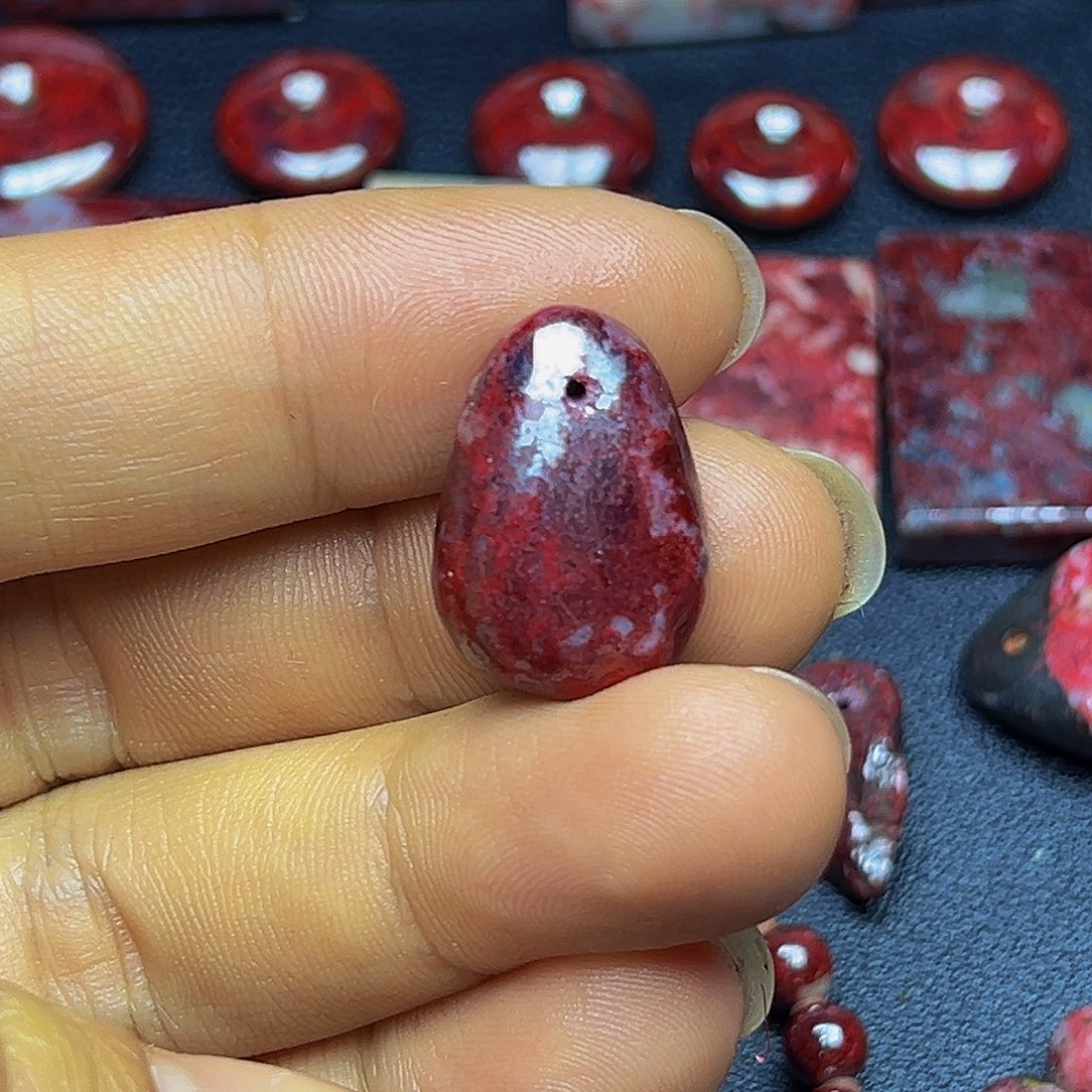 菩***卐天然辰砂朱砂吊坠