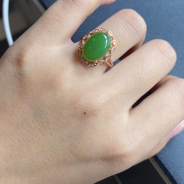 和田玉银S925镶嵌戒指